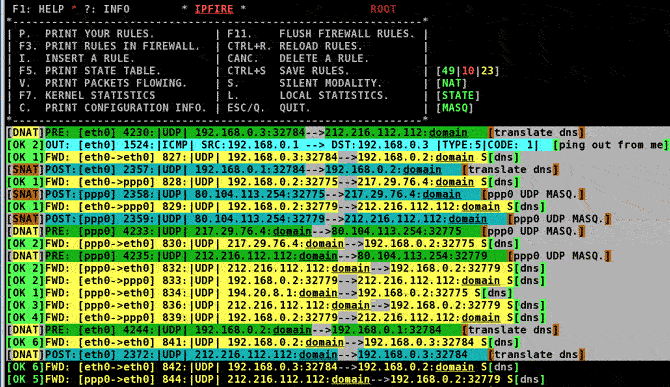 Ipfire output, scenario 8