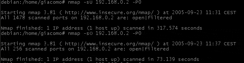 NMAP protocol and UDP scanning